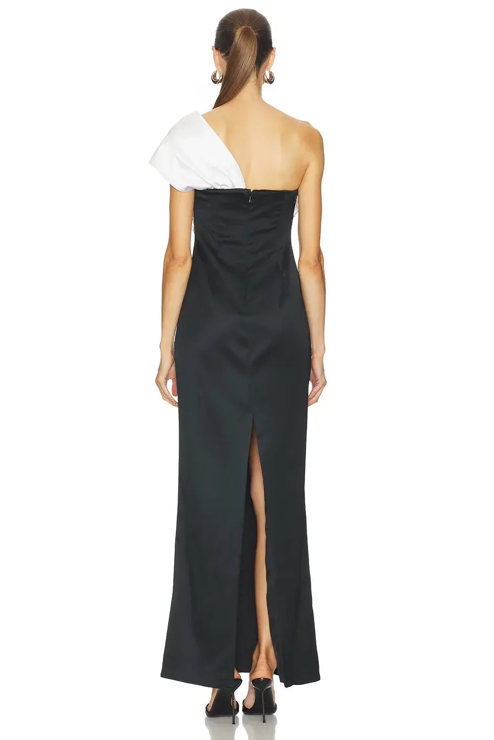 Stylish Sheath One Shoulder Sleeveless Slit Back Floor Length Evening Dress