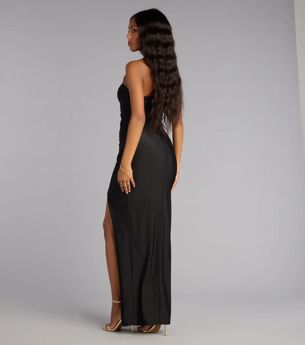 Stylish Sheath One Shoulder Sleeveless Zipper Back Floor Length Prom Dress