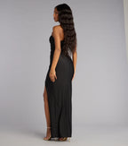 Stylish Sheath One Shoulder Sleeveless Zipper Back Floor Length Prom Dress