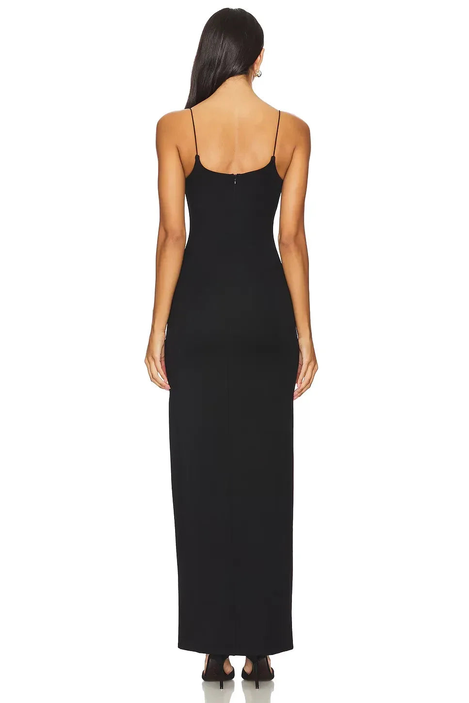 Stylish Sheath Sweetheart Neck Sleeveless Zip Back Slit Front Floor Length Evening Dress