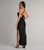 Stylish Trumpet One Shoulder Sleeveless Tie Back Floor Length Prom Dress