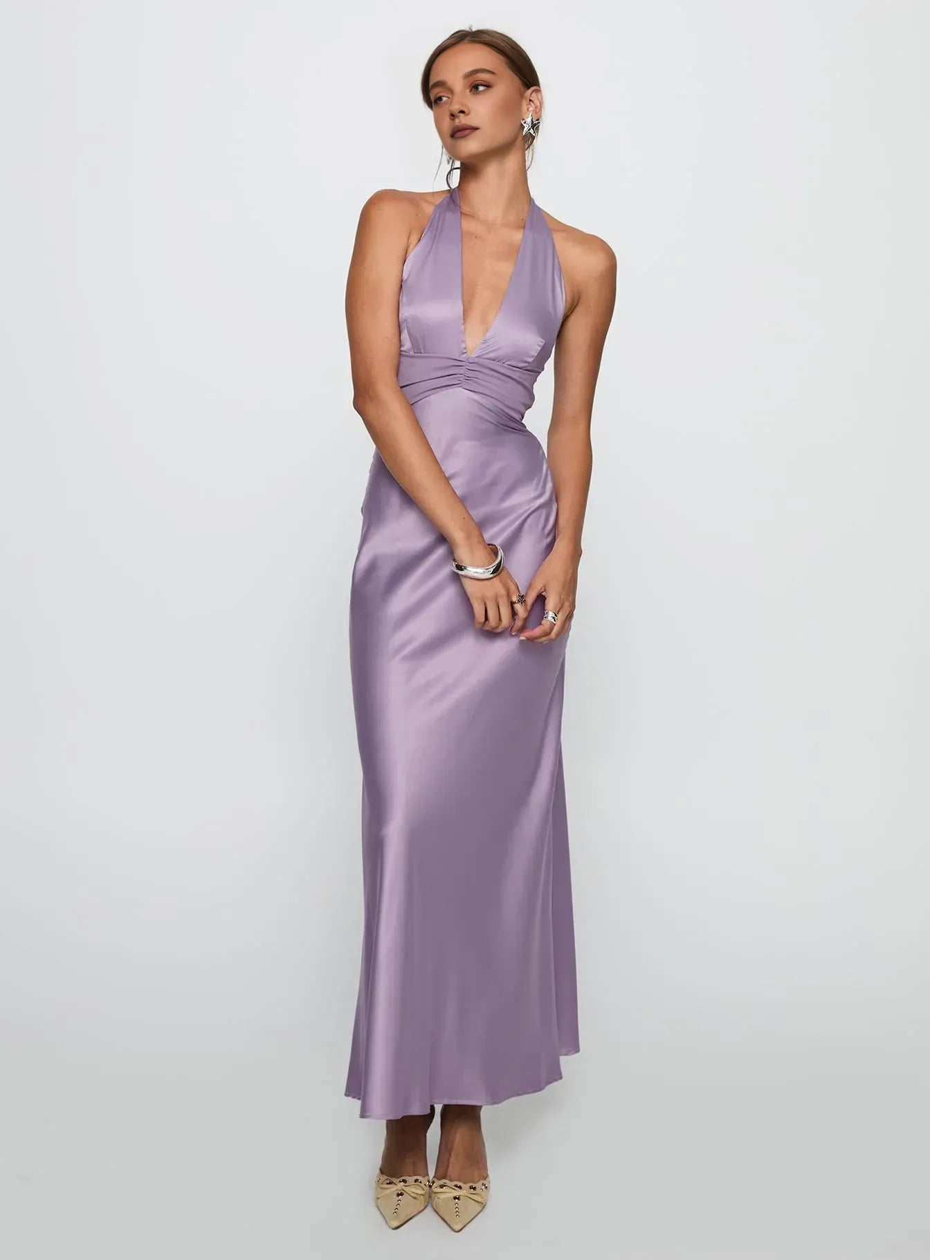Bodycon Halter Sleeveless Backless Floor-Length Prom Dress
