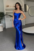Mermaid Strapless Split Floor-Length Prom Dress