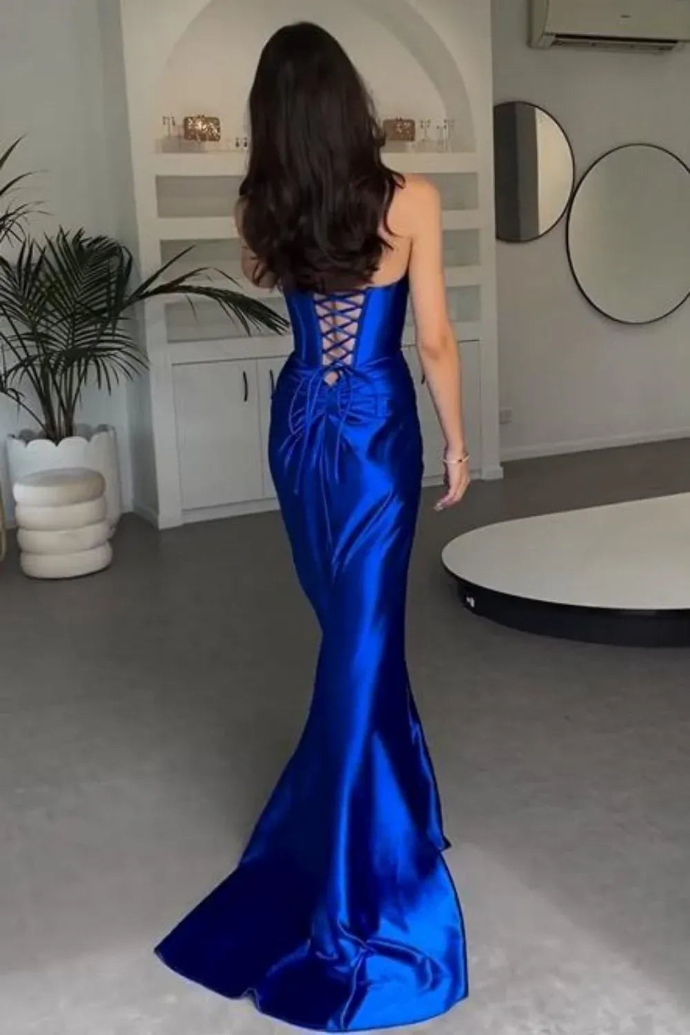 Mermaid Strapless Split Floor-Length Prom Dress
