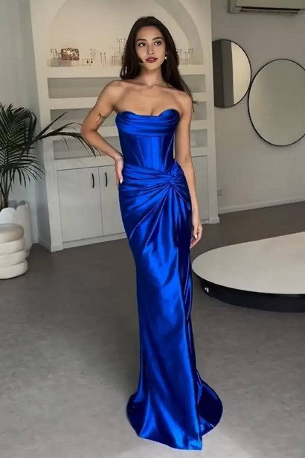 Mermaid Strapless Split Floor-Length Prom Dress