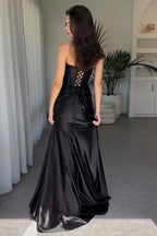 Mermaid Strapless Split Floor-Length Prom Dress