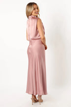 Sheath Halter Neck Sleeveless Ankle-Length Prom Dress