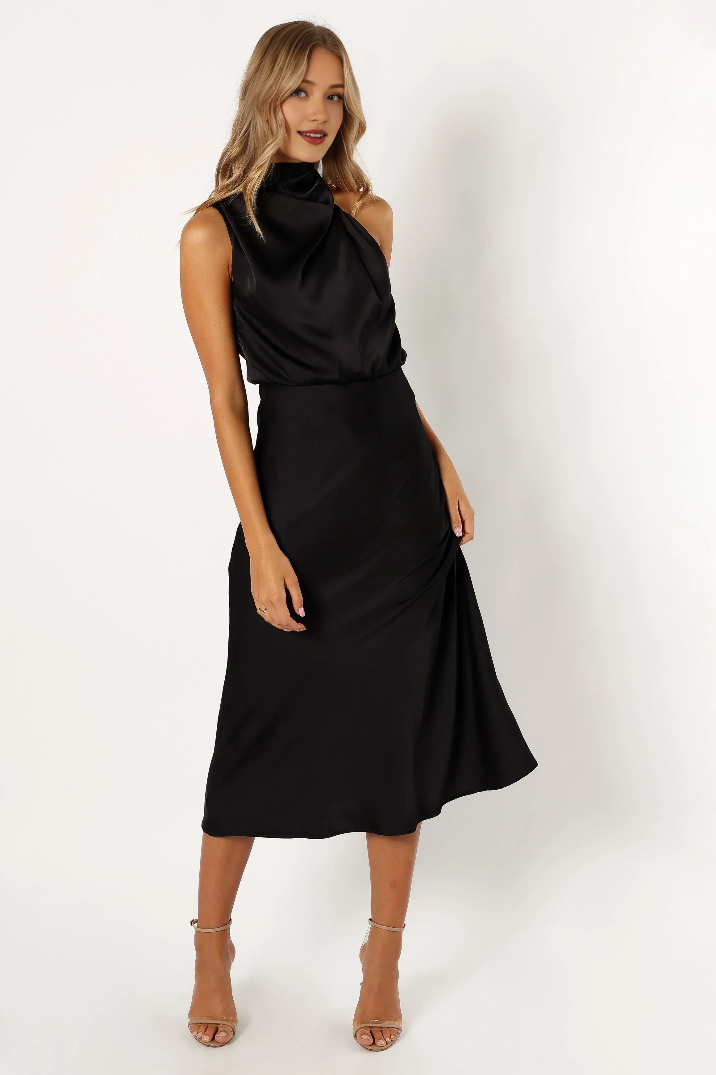 Sheath Halter Neck Sleeveless Ankle-Length Prom Dress
