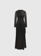 Sheath High Neck Long Sleeve Zipper Up Floor-Length Prom Dress