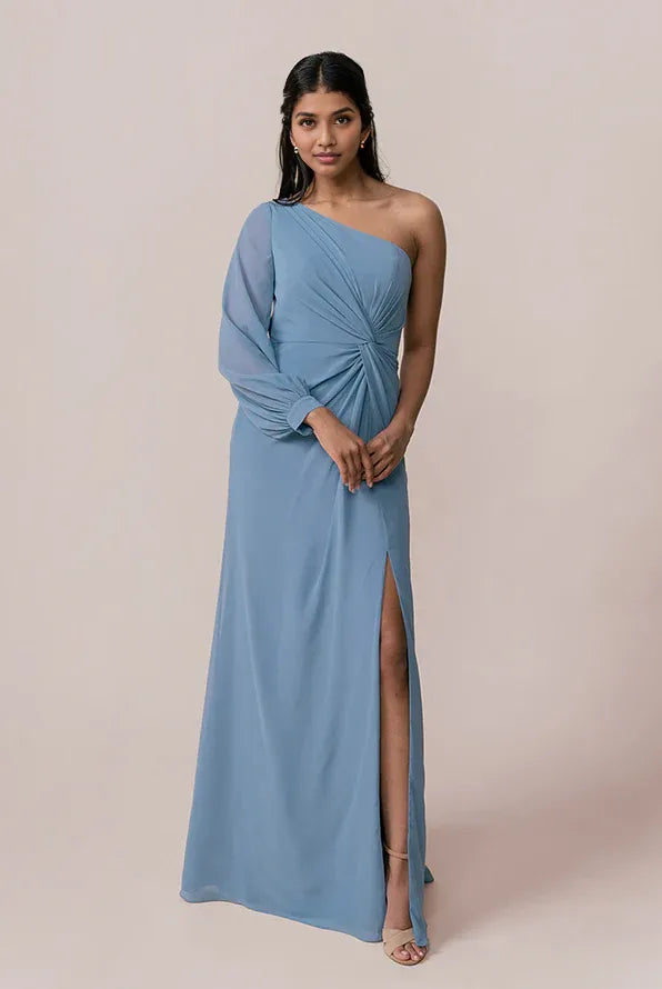 Sheath One Shoulder Sleeveless Floor-Length Prom Dress