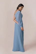 Sheath One Shoulder Sleeveless Floor-Length Prom Dress