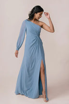 Sheath One Shoulder Sleeveless Floor-Length Prom Dress