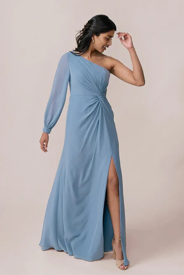 Sheath One Shoulder Sleeveless Floor-Length Prom Dress