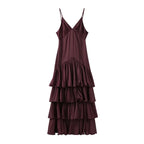 Spaghetti Straps Sleeveless Mermaid Layered Floor-Length Party Dress