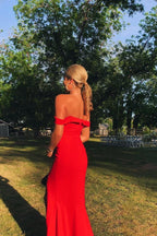 Sultry Mermaid Off Shoulder Short Sleeve Maxi Prom Dress