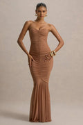 Sultry Mermaid Sweetheart Neck Sleeveless Ruched Back Floor Length Evening Dress