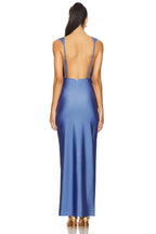 Sultry Sheath Cowl Neck Sleeveless Open Back Floor Length Evening Dress