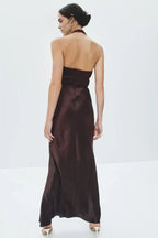 Sultry Sheath Halter Neck Sleeveless Open Back Floor Length Plus Size Prom Dress