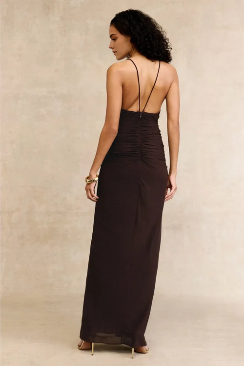 Sultry Sheath Plunging V Neck Sleeveless Open Back Floor Length Plus Size Prom Dress