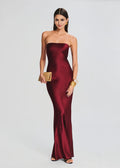 Sultry Sheath Strapless Sleeveless Multi Strap Back Floor Length Plus Size Prom Dress