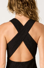 Sultry Sheath V Neck Sleeveless Crisscross Back Floor Length Evening Dress