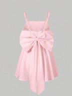 Pink Sweet A-line Square Neck Corset Solid Color Mini Homecoming Dress With Bow