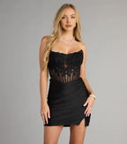 Sweet Bodycon Strapless Neck Sleeveless Lace-Up Short-Mini Homecoming Dresses