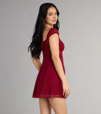 Sweet A-Line/Princess Square Neck Puff Short Sleeves Backless Short-Mini Homecoming Dresses