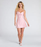 Sweetest A-Line V-Neck Sleeveless Backless Short-Mini Homecoming Dresses
