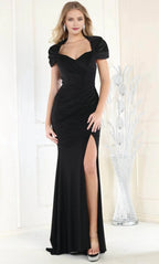 Sweetheart Short Sleeves Mermaid Classic Off the shoulder Floor Length Prom Dress For Sale For Adults