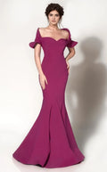 Sweetheart Short Sleeves Mermaid Gorgeous Off the shoulder Floor length Prom Dress Hot Sale For Ladies