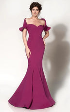Sweetheart Short Sleeves Mermaid Gorgeous Off the shoulder Floor length Prom Dress Hot Sale For Ladies
