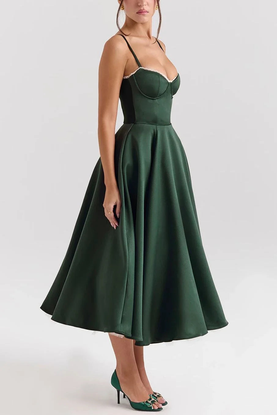 Sweetheart Sleeveless A-Line Formal Off the shoulder Tea length Party Dress Hot Sale For ladies
