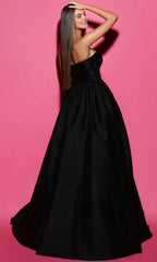 Sweetheart Sleeveless A-Line Pretty Black Off the shoulder Floor length Prom Dress For Sale For Women