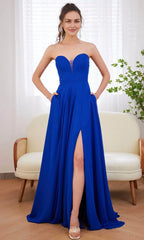 Sweetheart Sleeveless A-line Classic Off the shoulder Floor Length Prom Dress For Sale For Ladies