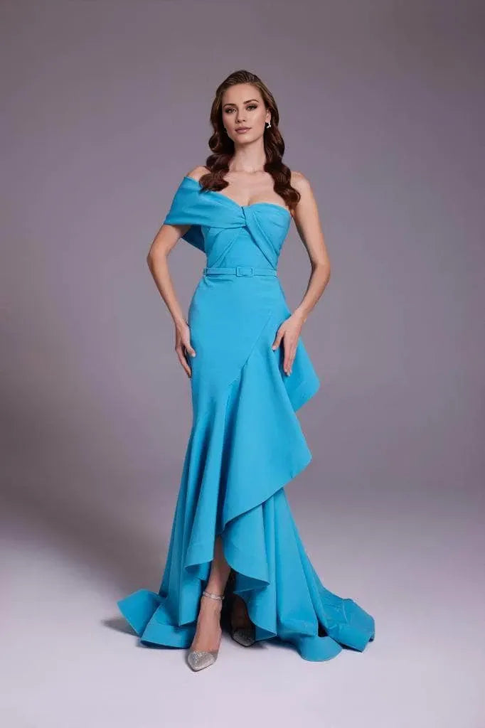 Sweetheart Sleeveless A-line Mermaid Off the shoulder Floor Length Prom Dress For Sale For Ladies