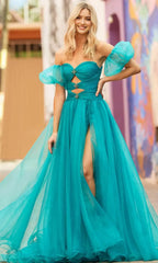 Sweetheart Sleeveless A-line Pretty Off the shoulder Floor length Prom Dress Hot Sale For Ladies