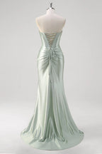 Sweetheart Sleeveless Mermaid Beautiful Matcha Off the shoulder Floor length Party Dress For Sale For Ladies