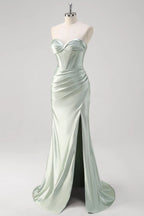 Sweetheart Sleeveless Mermaid Beautiful Matcha Off the shoulder Floor length Party Dress For Sale For Ladies