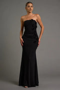 Textured Mermaid Strapless Sleeveless Open Back Floor Length For Sale Prom Dress