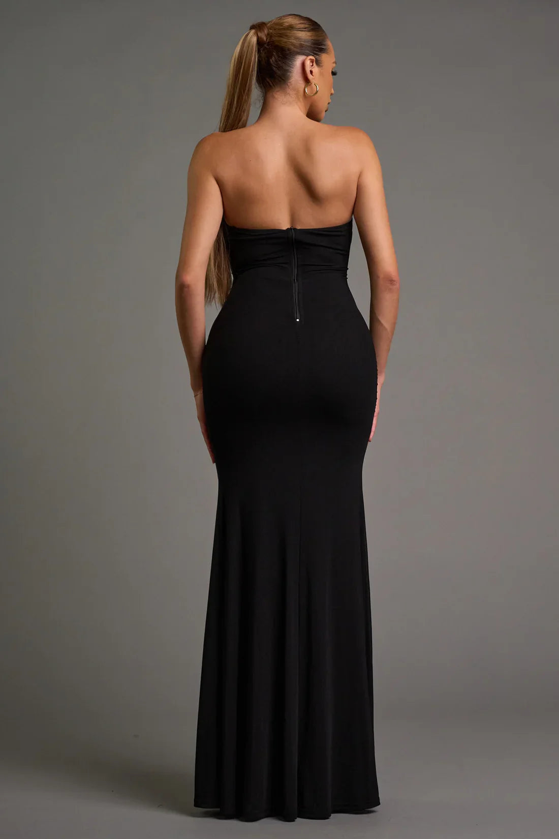 Textured Mermaid Strapless Sleeveless Open Back Floor Length For Sale Prom Dress