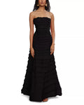 Textured Mermaid Strapless Sleeveless Ruched Back Floor Length For Adults Prom Dress