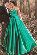 Timeless A-Line Sweetheart Neck Strapless Maxi Prom Dress
