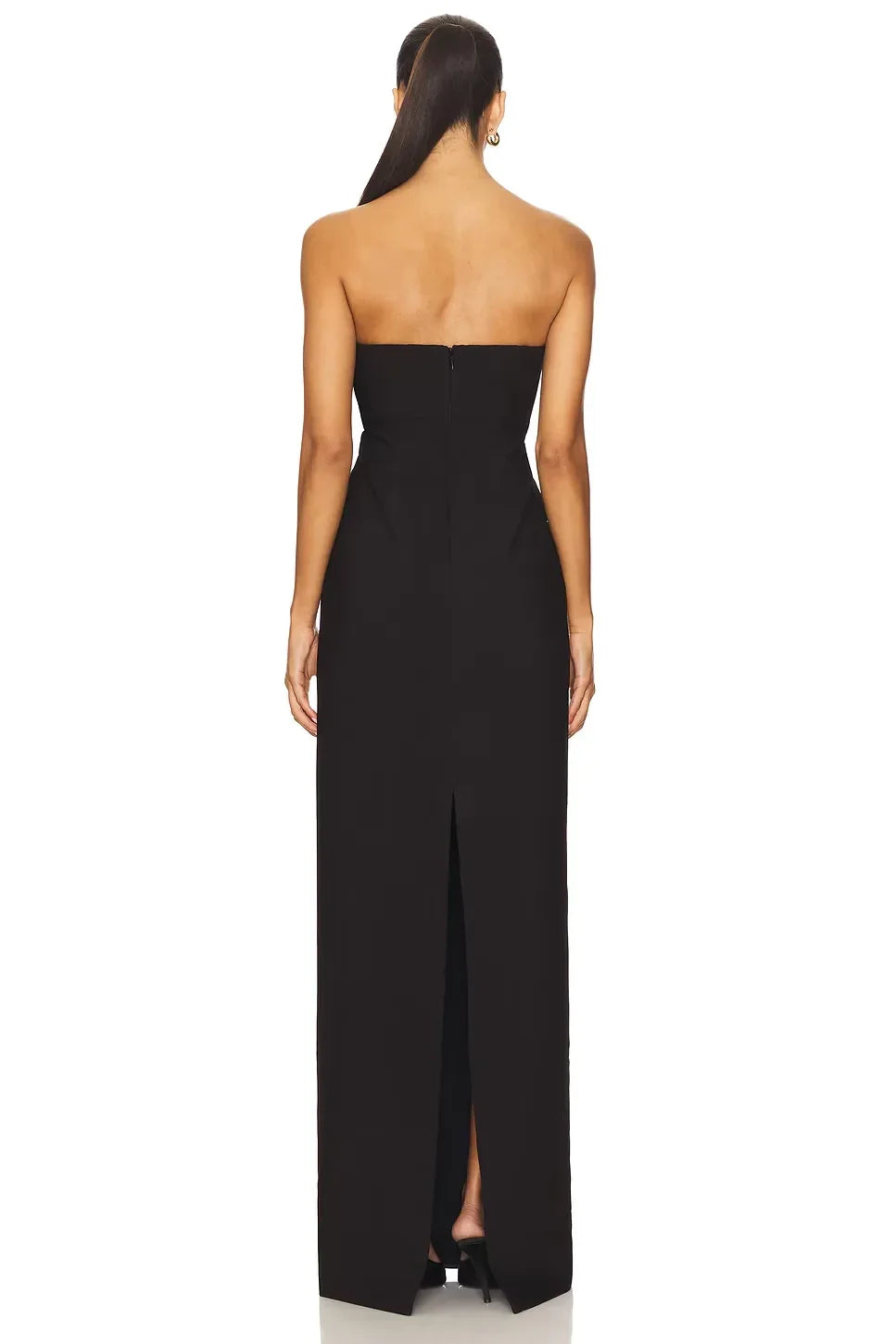 Trendy Sheath Strapless Sleeveless Open Back Floor Length Evening Dress