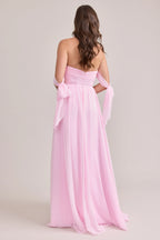 A-Line Off the Shoulder Sleeveless Floor-Length Prom Dress