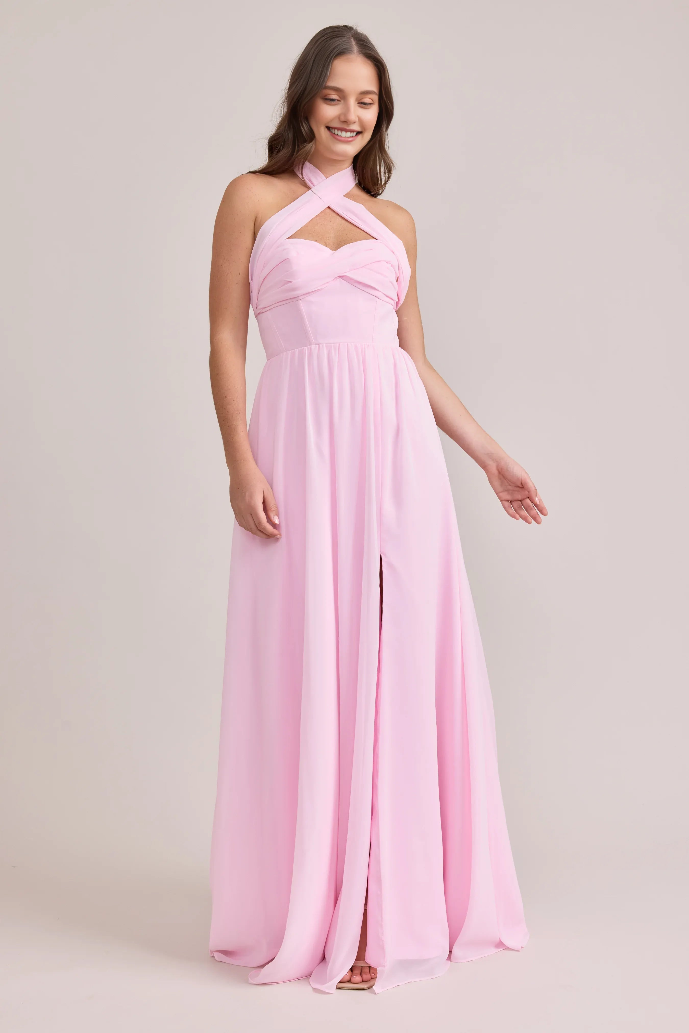 A-Line Off the Shoulder Sleeveless Floor-Length Prom Dress