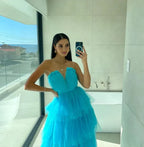 A-Line Off the Shoulder Sleeveless Floor-Length Prom Dress