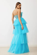 A-Line Off the Shoulder Sleeveless Floor-Length Prom Dress