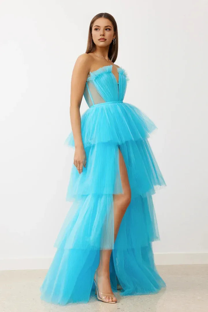 A-Line Off the Shoulder Sleeveless Floor-Length Prom Dress