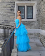 A-Line Off the Shoulder Sleeveless Floor-Length Prom Dress